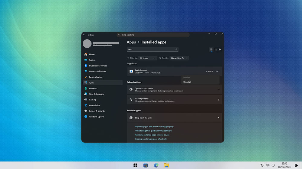 Uninstall and Reinstall Body Interact on Windows 1 Uninstall and Reinstall Body Interact on Windows